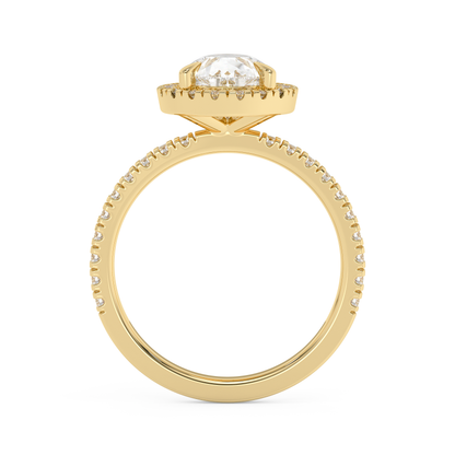 Emerald Solitaire Lab Grown Diamond Engagement Ring