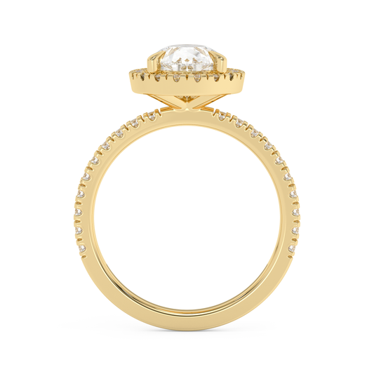 Emerald Solitaire Lab Grown Diamond Engagement Ring