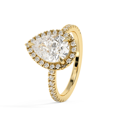 Emerald Solitaire Lab Grown Diamond Engagement Ring