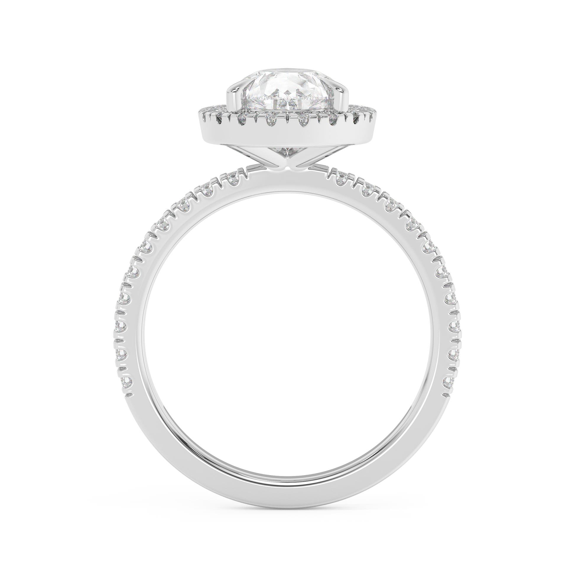 Emerald Solitaire Lab Grown Diamond Engagement Ring