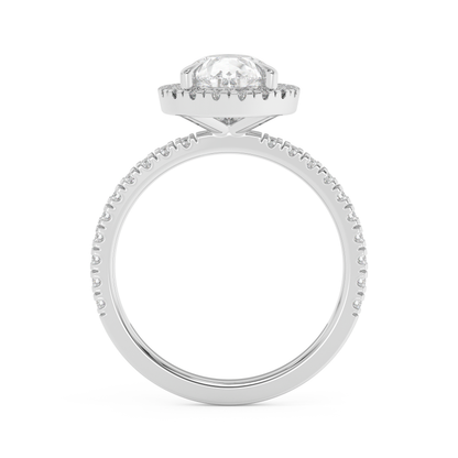 Emerald Solitaire Lab Grown Diamond Engagement Ring