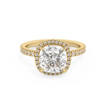 Emerald Solitaire Lab Grown Diamond Engagement Ring