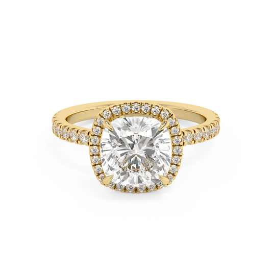 Emerald Solitaire Lab Grown Diamond Engagement Ring