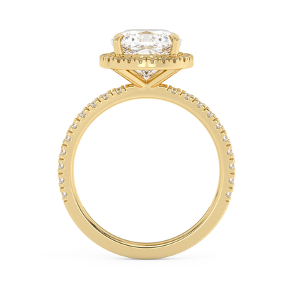 Emerald Solitaire Lab Grown Diamond Engagement Ring