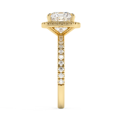 Emerald Solitaire Lab Grown Diamond Engagement Ring