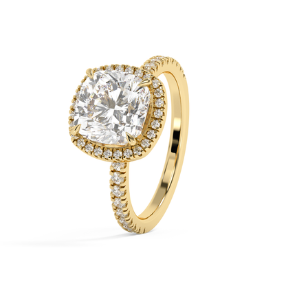 Emerald Solitaire Lab Grown Diamond Engagement Ring