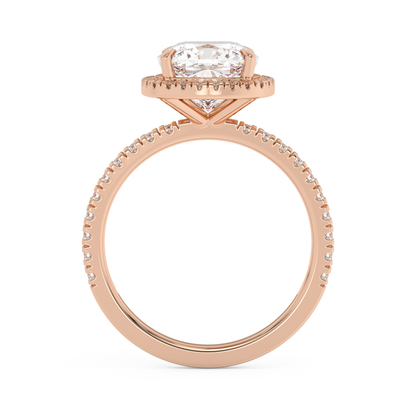 Emerald Solitaire Lab Grown Diamond Engagement Ring