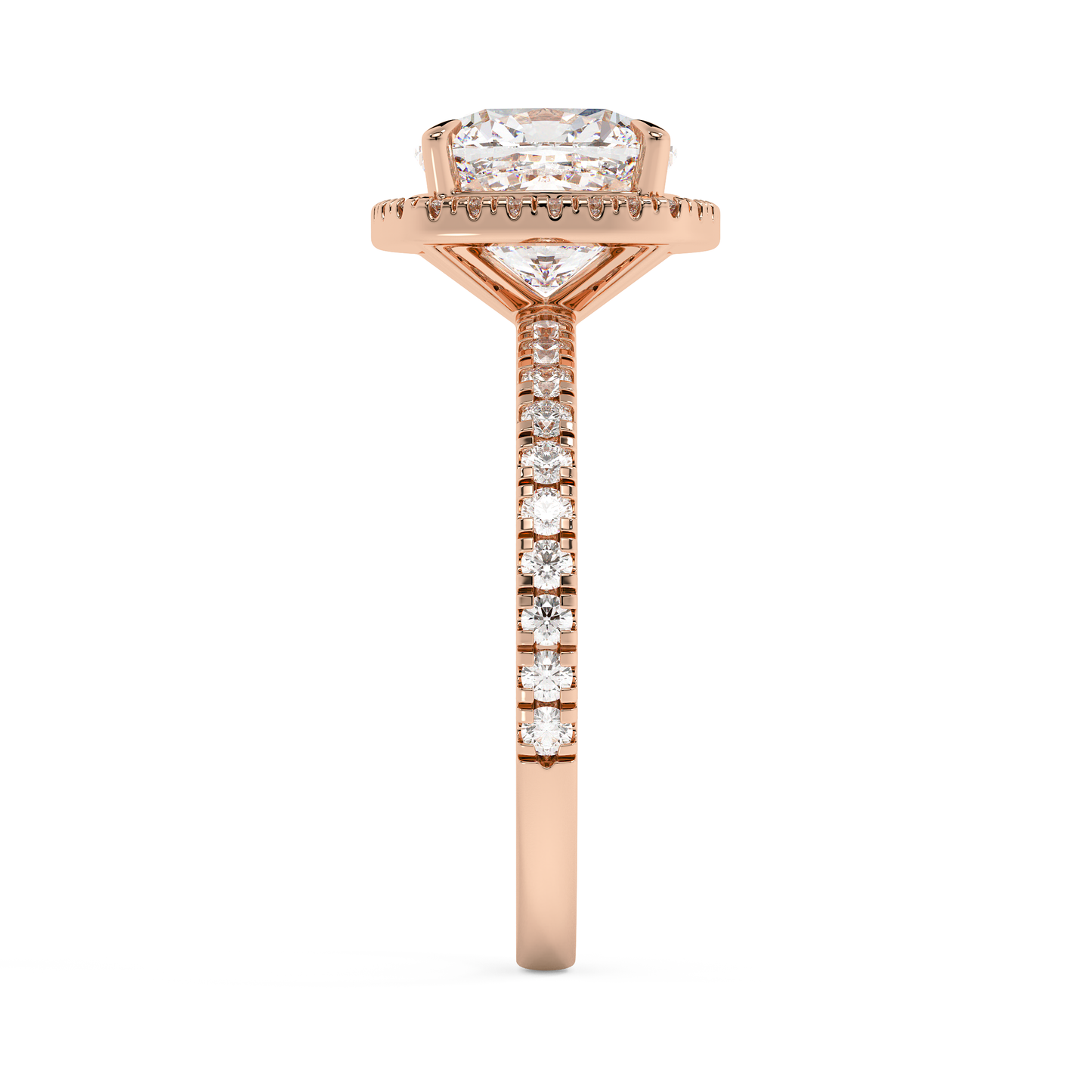 Emerald Solitaire Lab Grown Diamond Engagement Ring