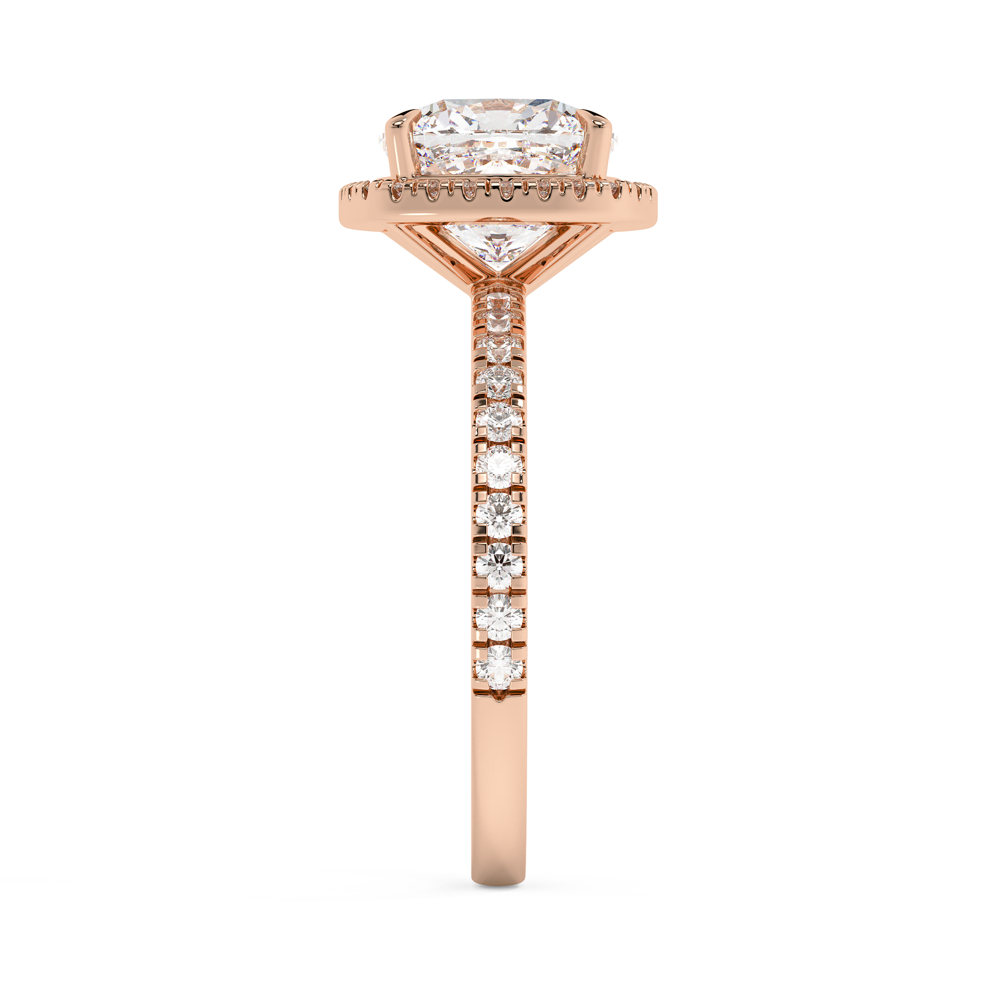 Emerald Solitaire Lab Grown Diamond Engagement Ring