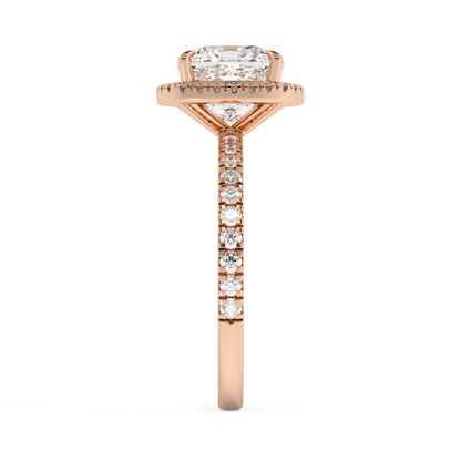 Emerald Solitaire Lab Grown Diamond Engagement Ring