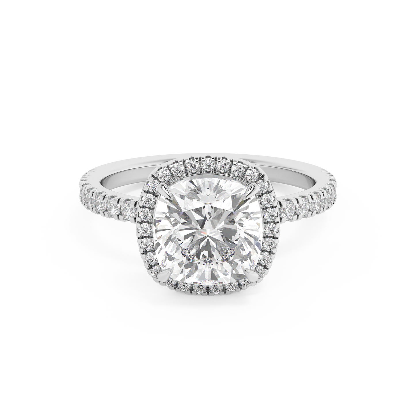 Emerald Solitaire Lab Grown Diamond Engagement Ring