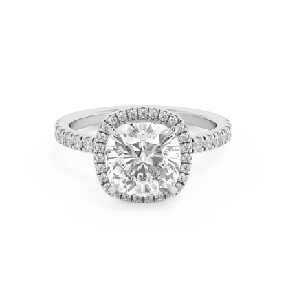 Emerald Solitaire Lab Grown Diamond Engagement Ring
