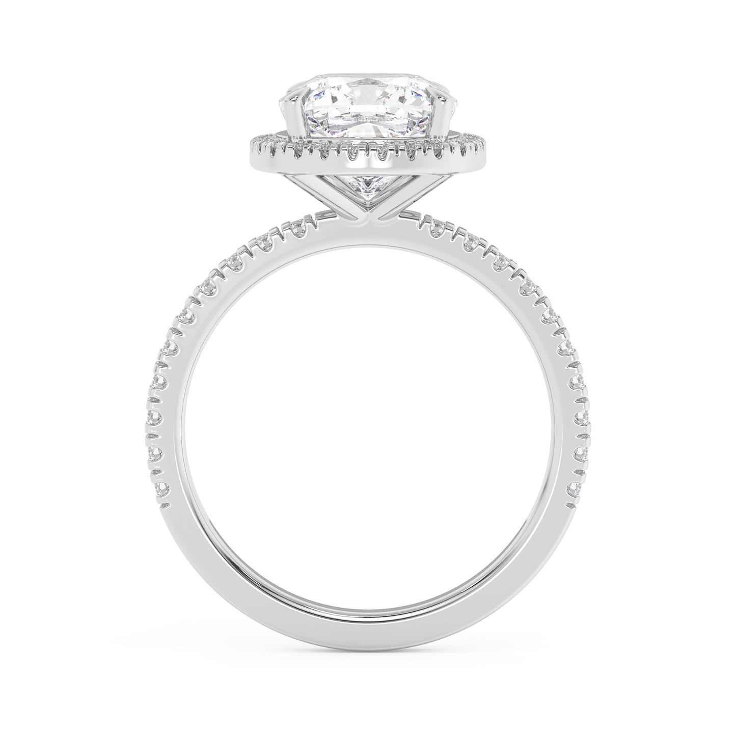 Emerald Solitaire Lab Grown Diamond Engagement Ring