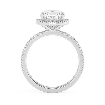 Emerald Solitaire Lab Grown Diamond Engagement Ring