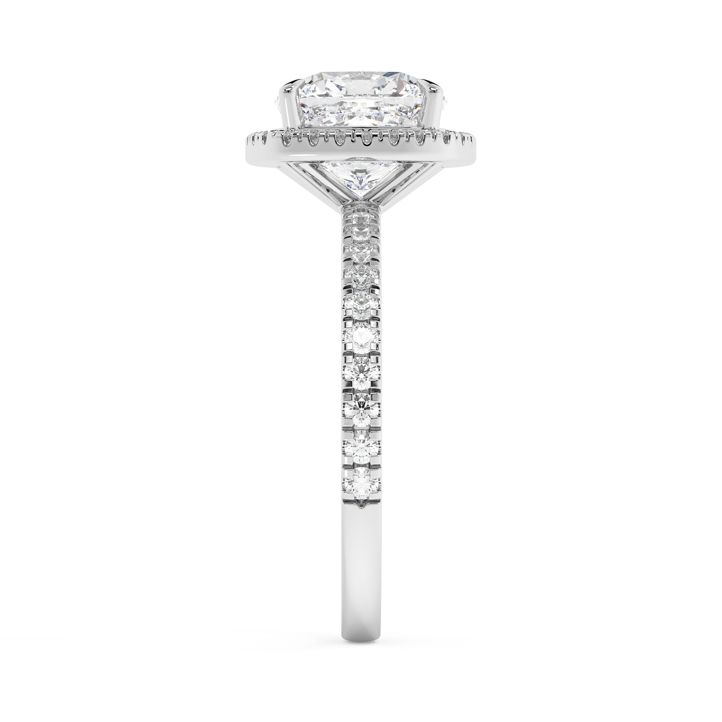 Emerald Solitaire Lab Grown Diamond Engagement Ring