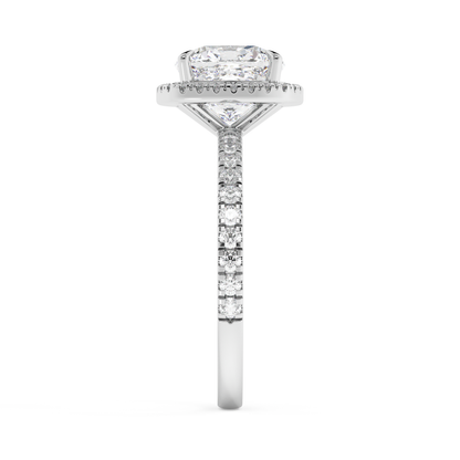 Emerald Solitaire Lab Grown Diamond Engagement Ring
