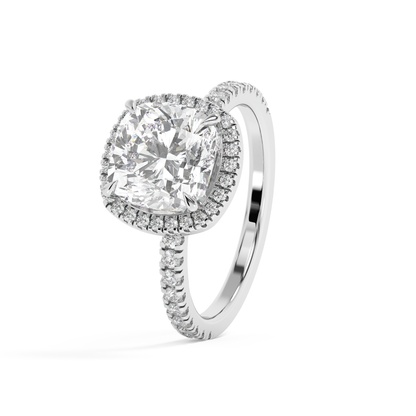 Emerald Solitaire Lab Grown Diamond Engagement Ring