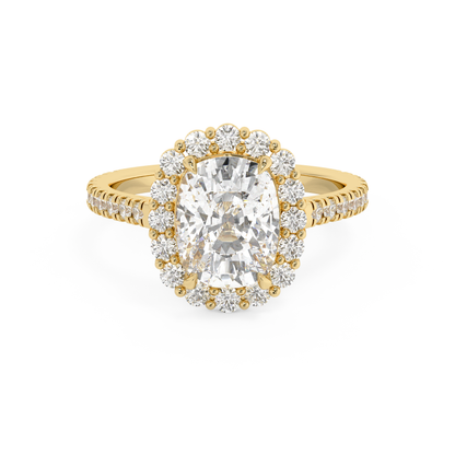 Emerald Solitaire Lab Grown Diamond Engagement Ring