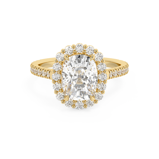 Emerald Solitaire Lab Grown Diamond Engagement Ring