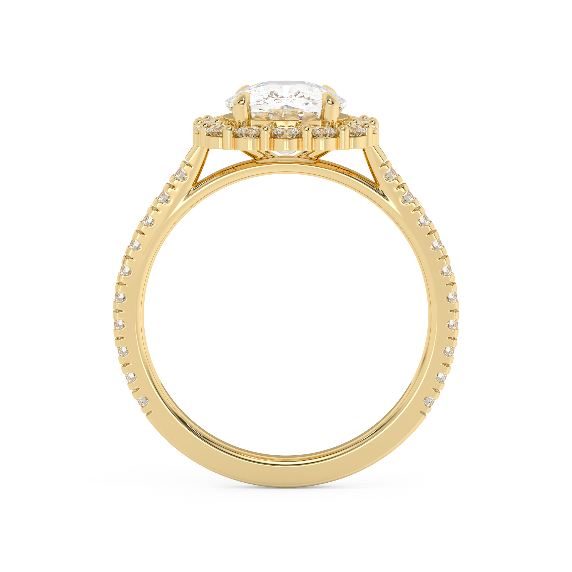 Emerald Solitaire Lab Grown Diamond Engagement Ring