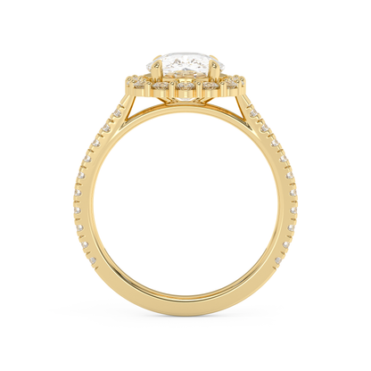 Emerald Solitaire Lab Grown Diamond Engagement Ring