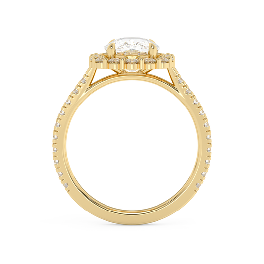 Emerald Solitaire Lab Grown Diamond Engagement Ring