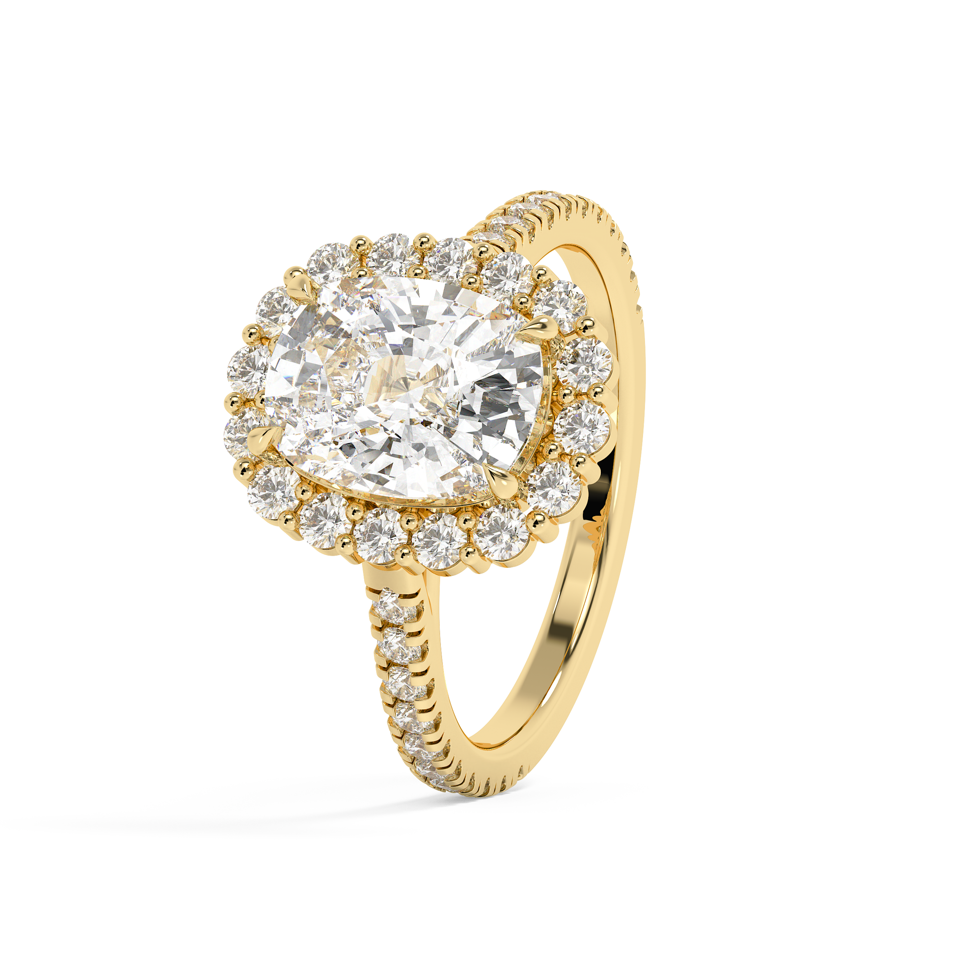 Emerald Solitaire Lab Grown Diamond Engagement Ring