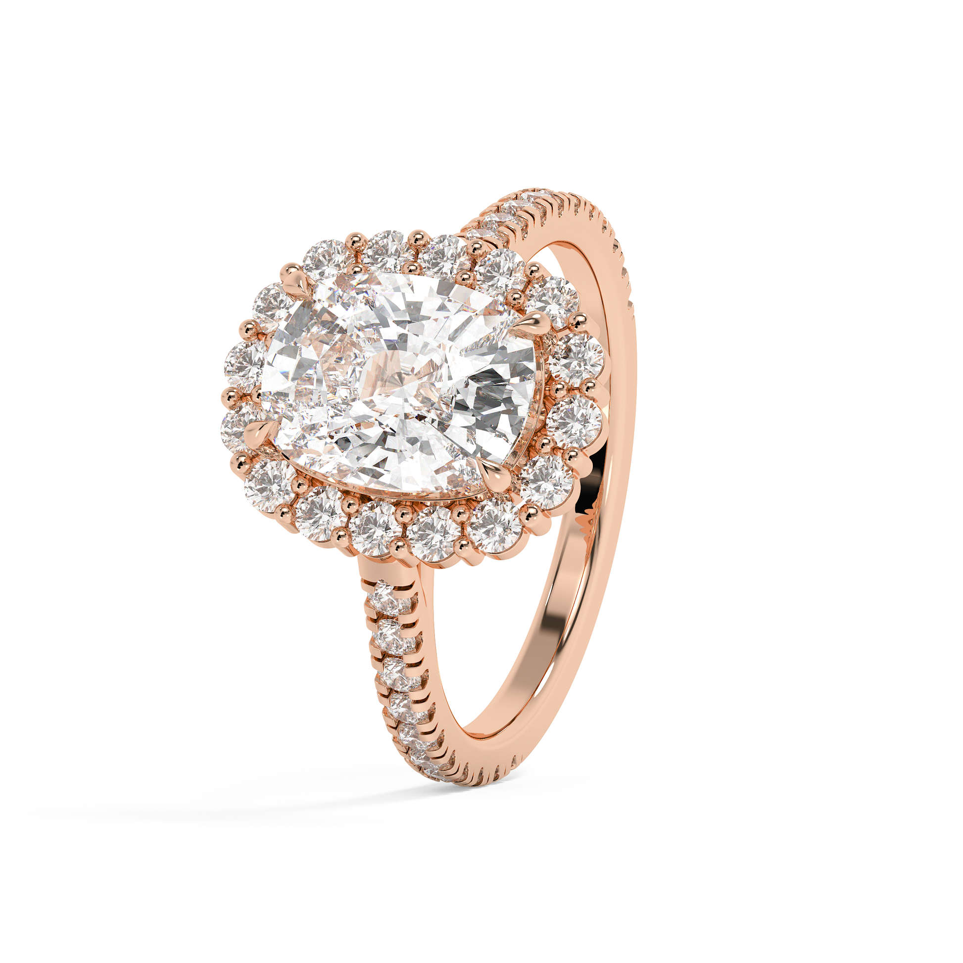 Emerald Solitaire Lab Grown Diamond Engagement Ring