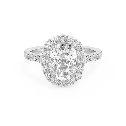 Emerald Solitaire Lab Grown Diamond Engagement Ring