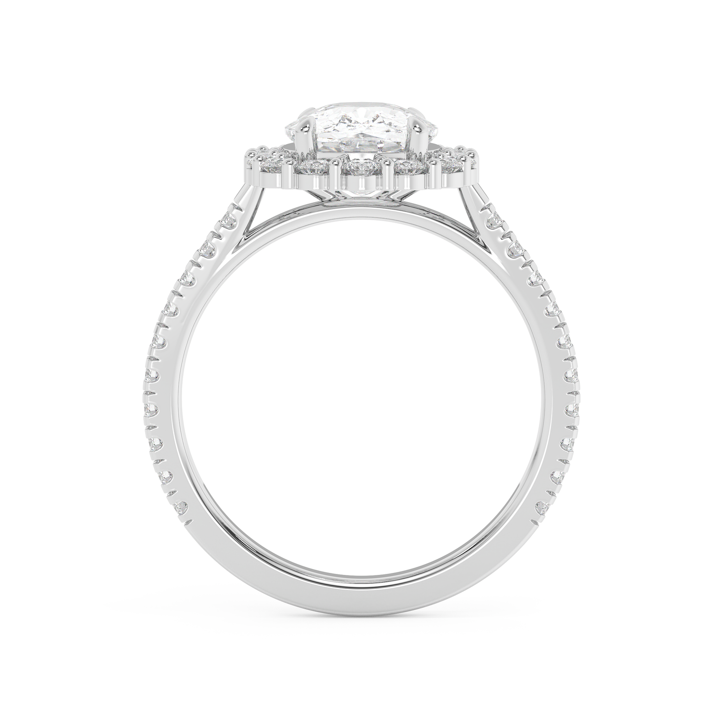 Emerald Solitaire Lab Grown Diamond Engagement Ring