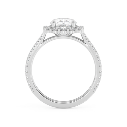 Emerald Solitaire Lab Grown Diamond Engagement Ring