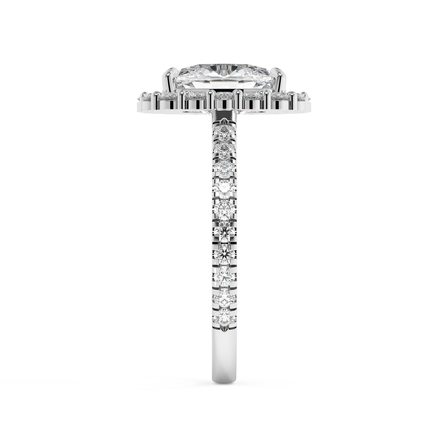 Emerald Solitaire Lab Grown Diamond Engagement Ring