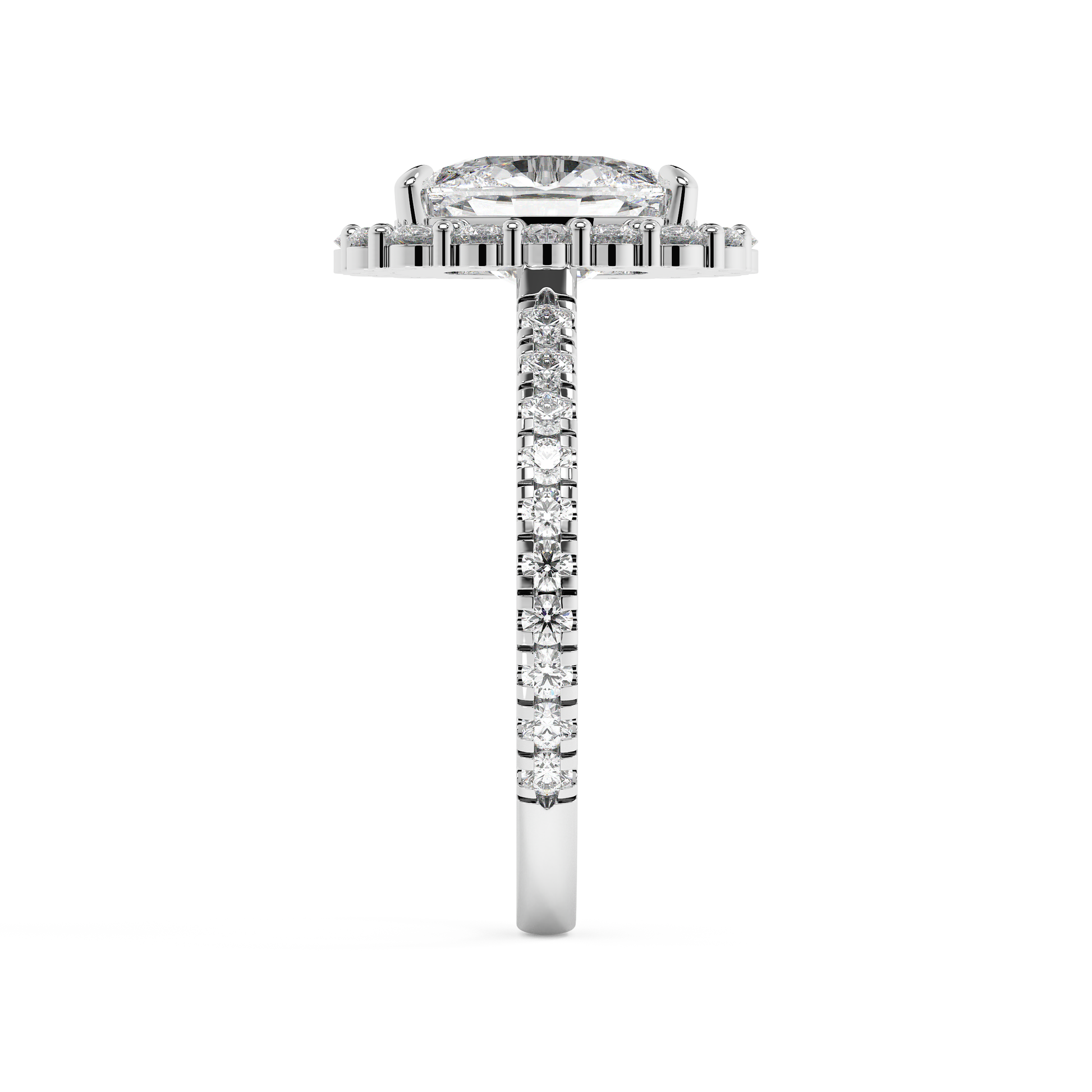 Emerald Solitaire Lab Grown Diamond Engagement Ring