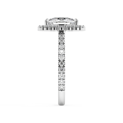 Emerald Solitaire Lab Grown Diamond Engagement Ring