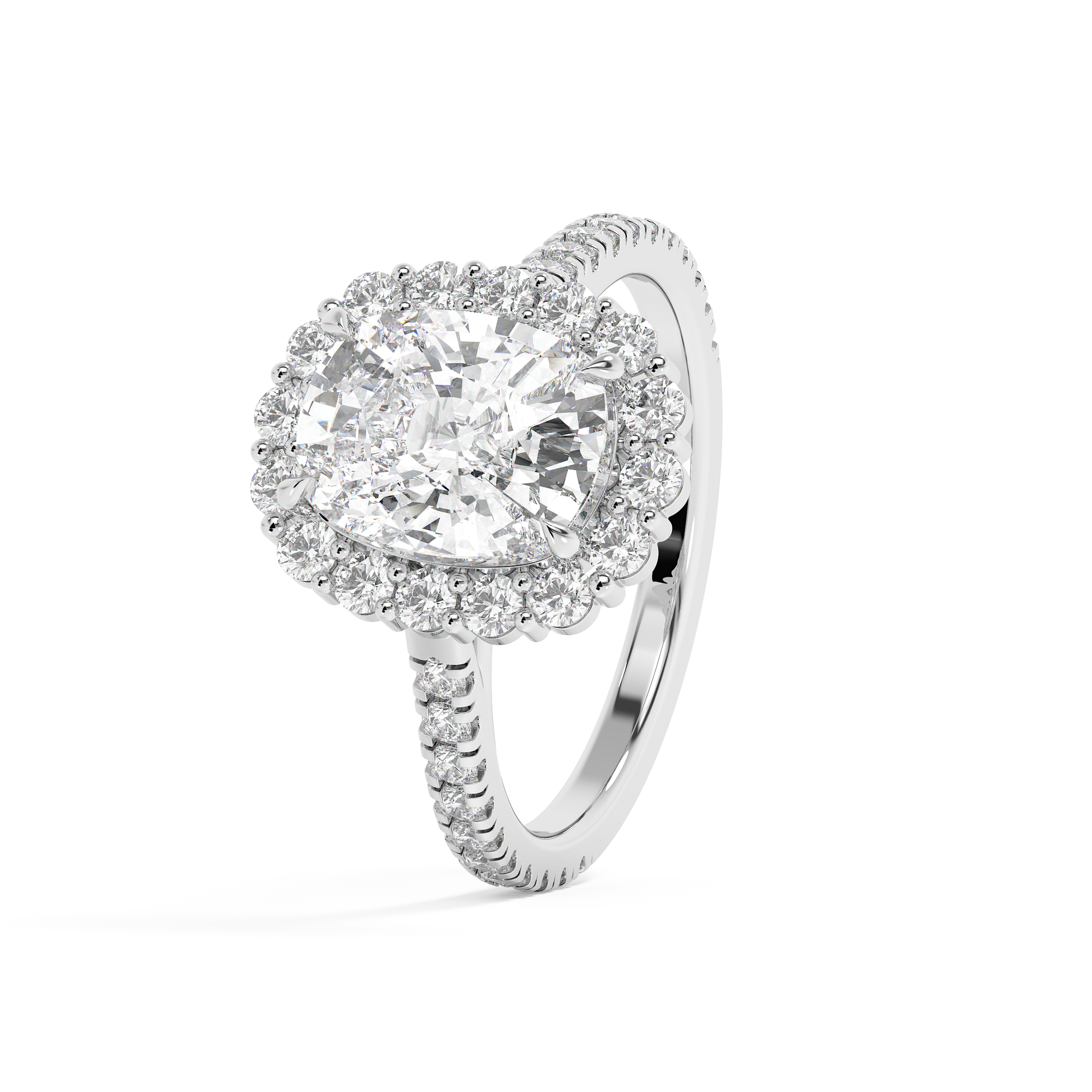 Emerald Solitaire Lab Grown Diamond Engagement Ring