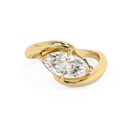 Emerald Solitaire Lab Grown Diamond Engagement Ring
