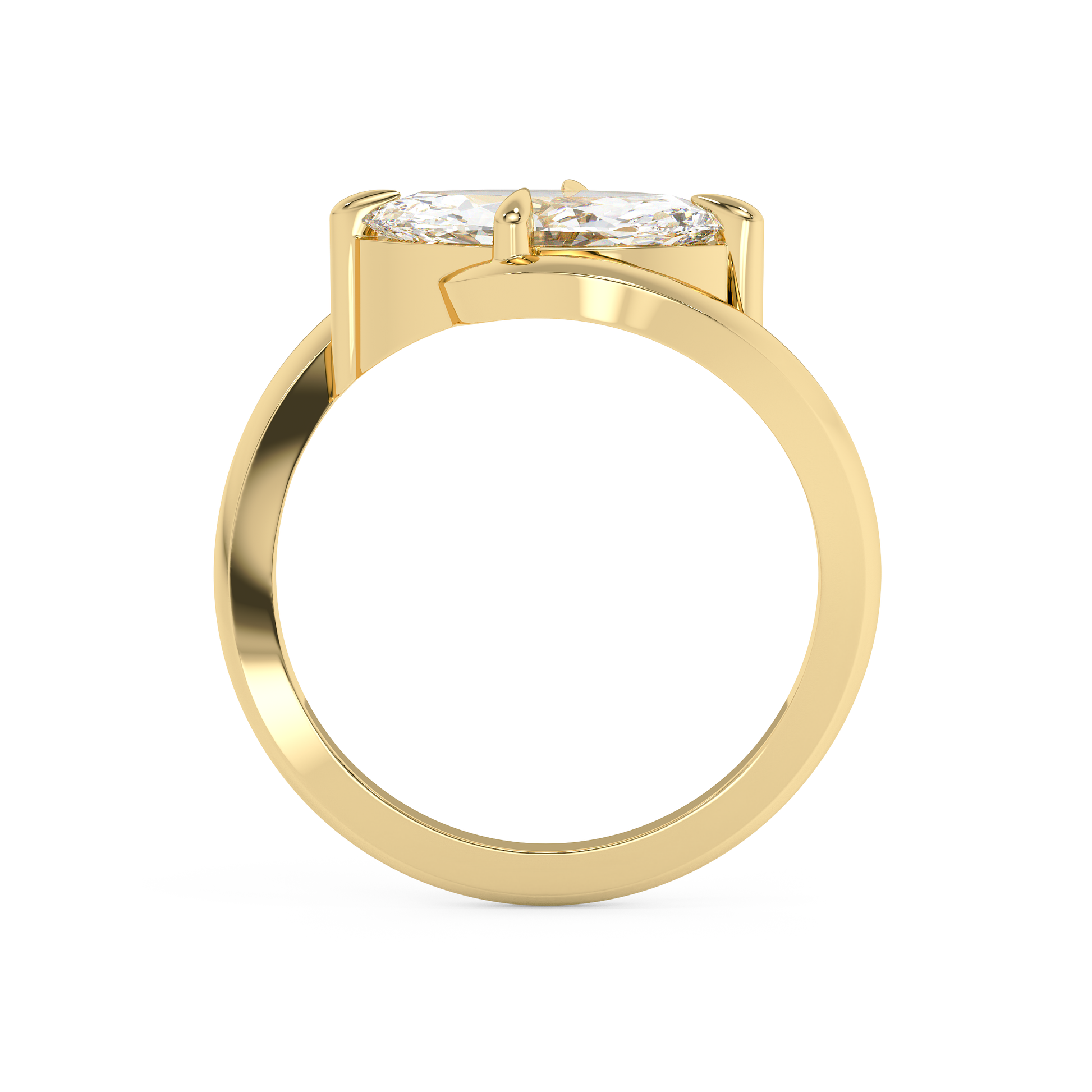 Emerald Solitaire Lab Grown Diamond Engagement Ring