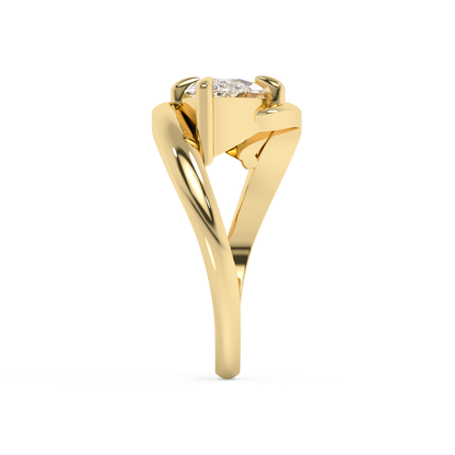 Emerald Solitaire Lab Grown Diamond Engagement Ring