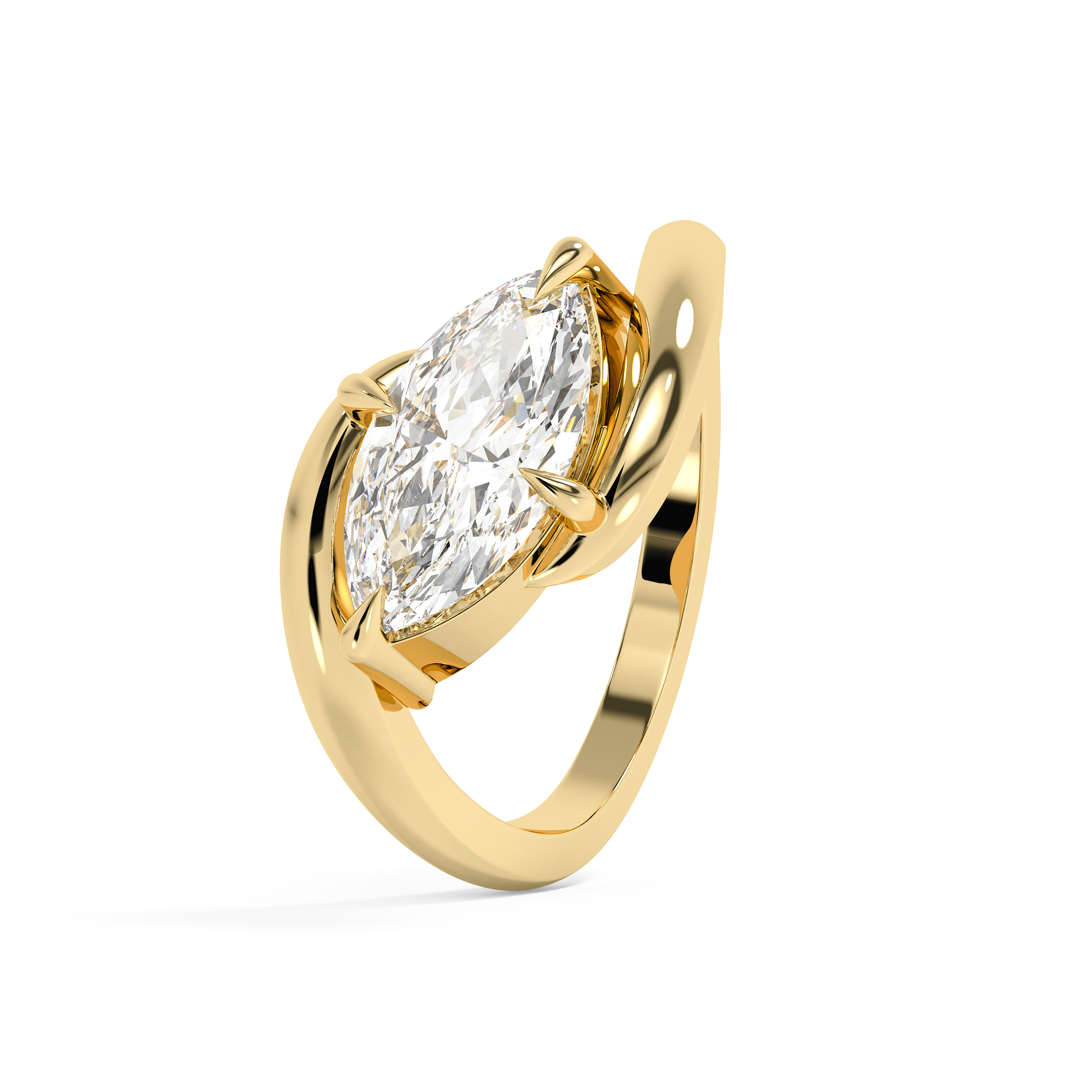 Emerald Solitaire Lab Grown Diamond Engagement Ring