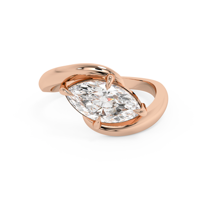 Emerald Solitaire Lab Grown Diamond Engagement Ring