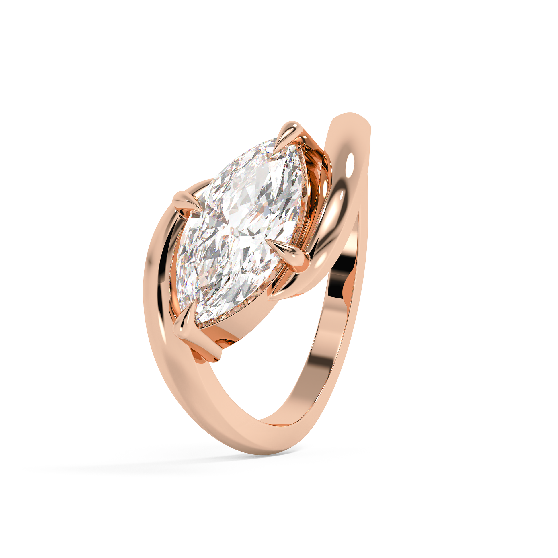 Emerald Solitaire Lab Grown Diamond Engagement Ring