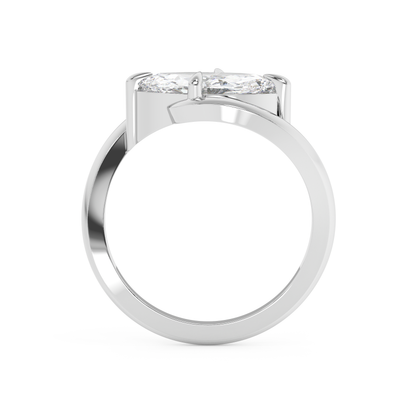 Emerald Solitaire Lab Grown Diamond Engagement Ring