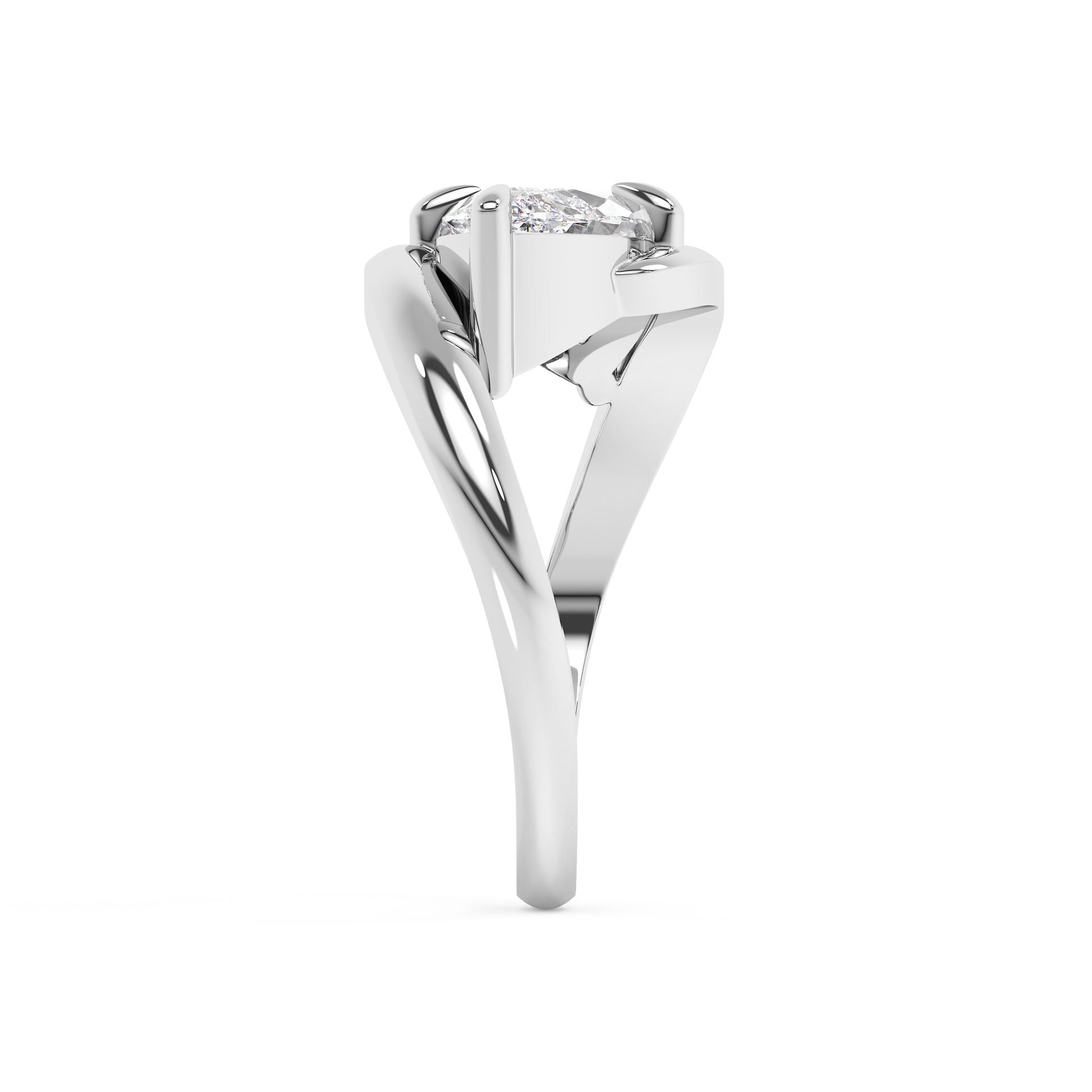 Emerald Solitaire Lab Grown Diamond Engagement Ring