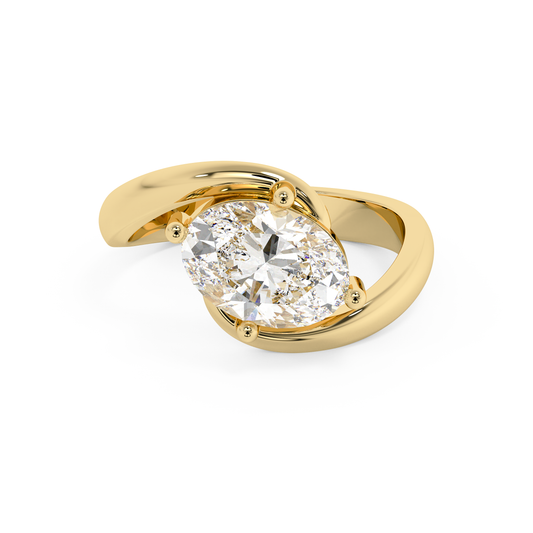 Emerald Solitaire Lab Grown Diamond Engagement Ring