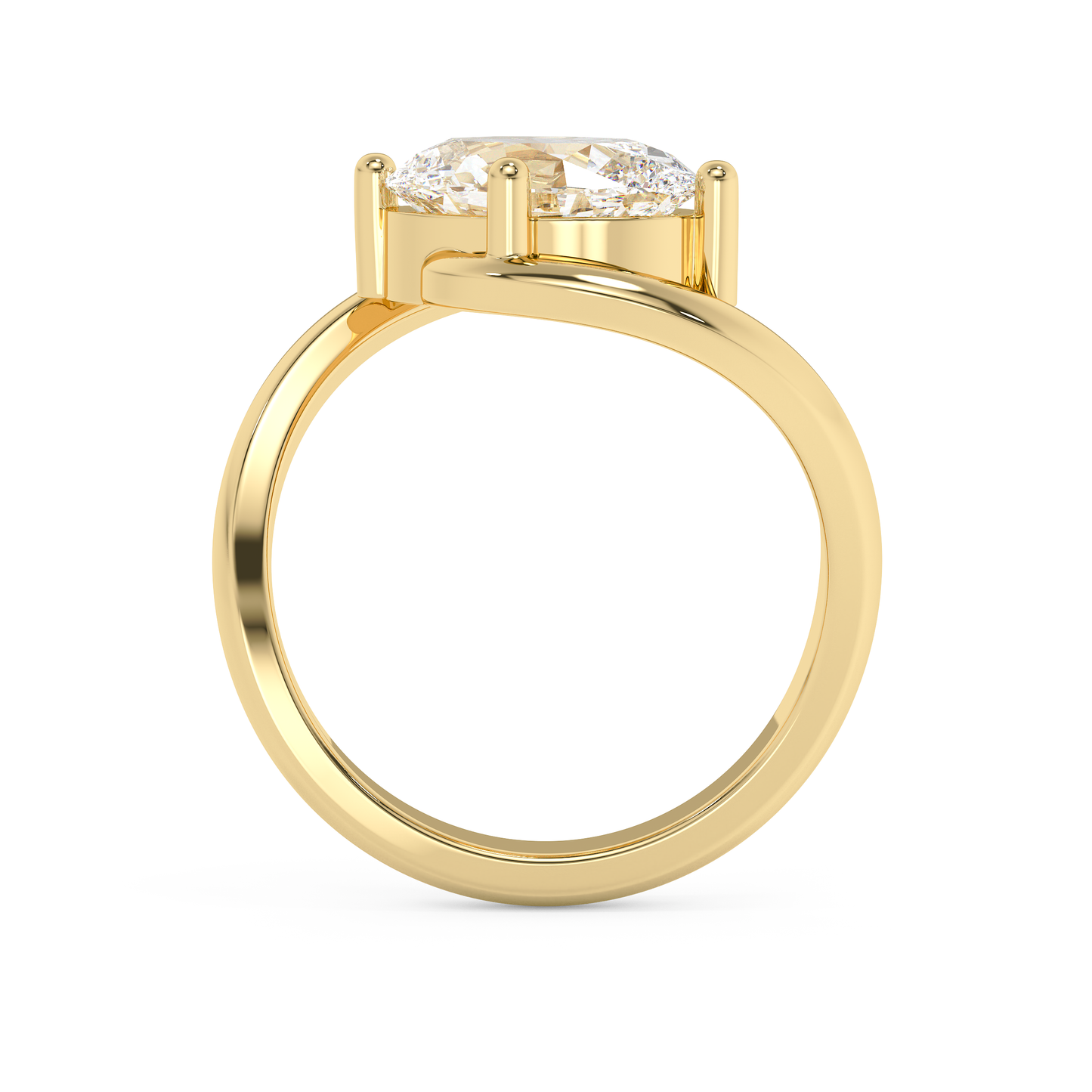 Emerald Solitaire Lab Grown Diamond Engagement Ring