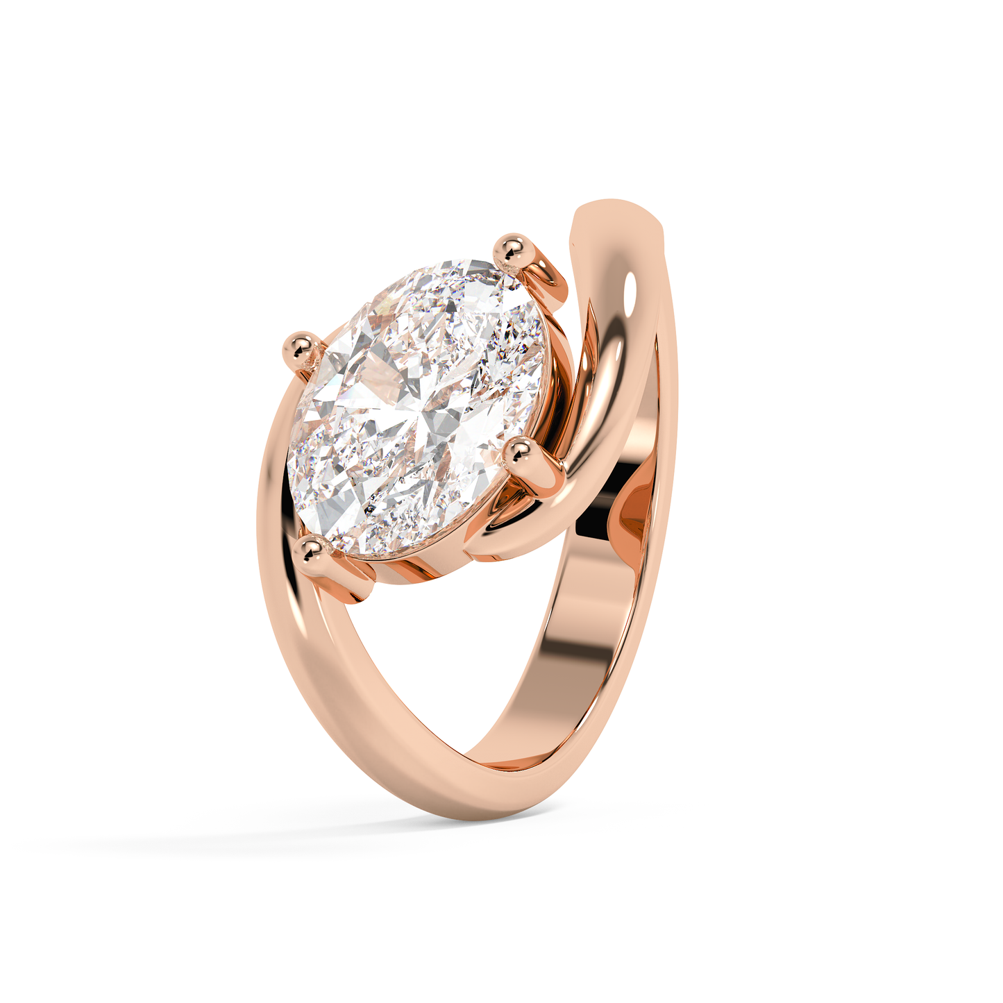 Emerald Solitaire Lab Grown Diamond Engagement Ring
