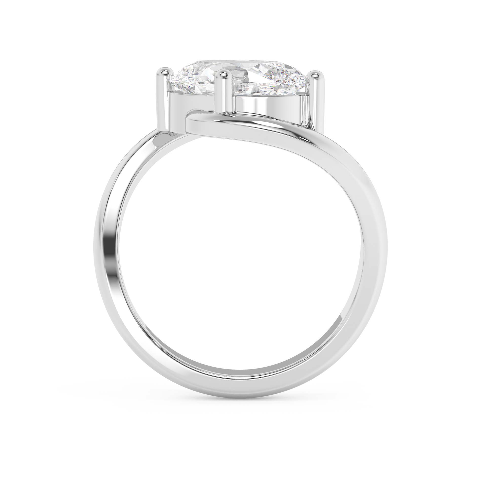 Emerald Solitaire Lab Grown Diamond Engagement Ring