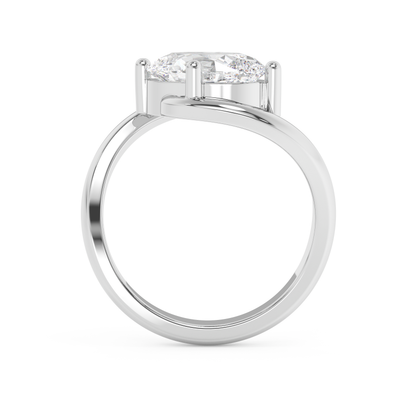 Emerald Solitaire Lab Grown Diamond Engagement Ring