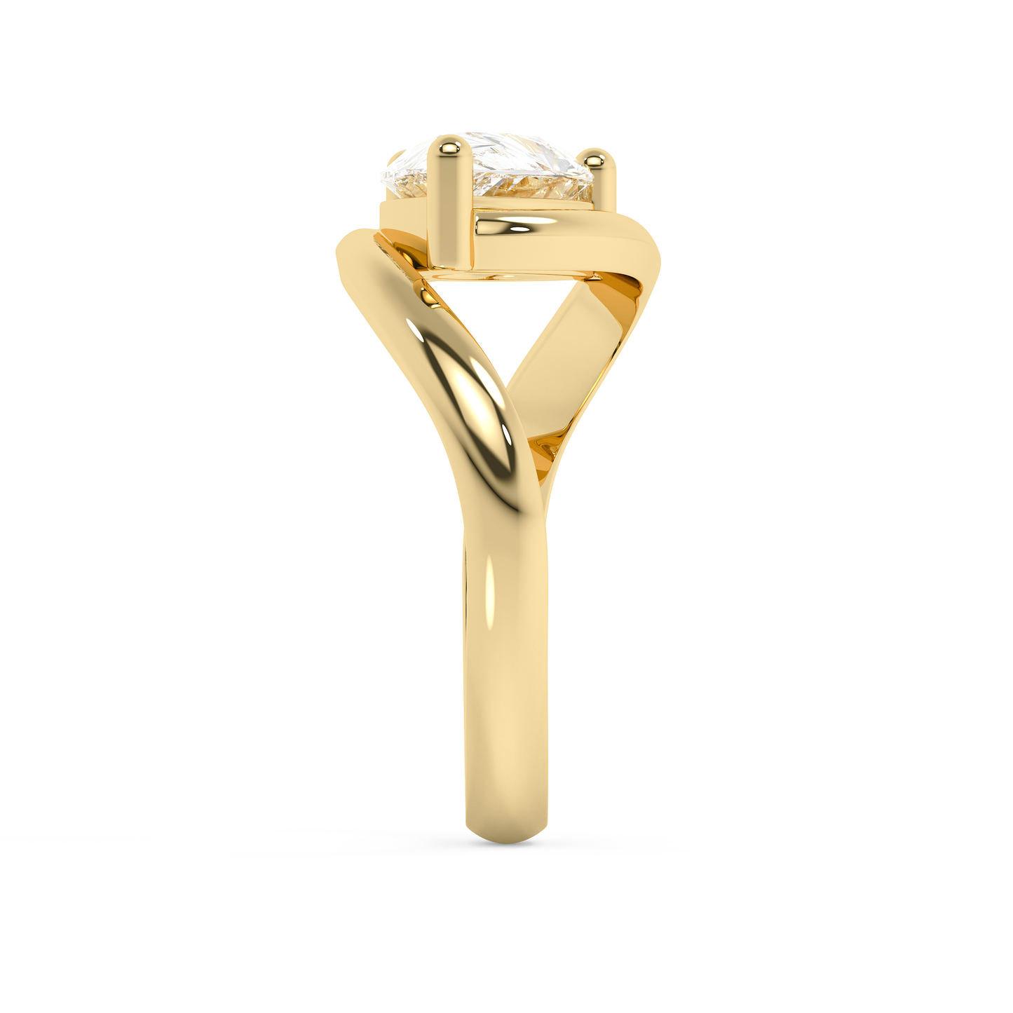 Emerald Solitaire Lab Grown Diamond Engagement Ring