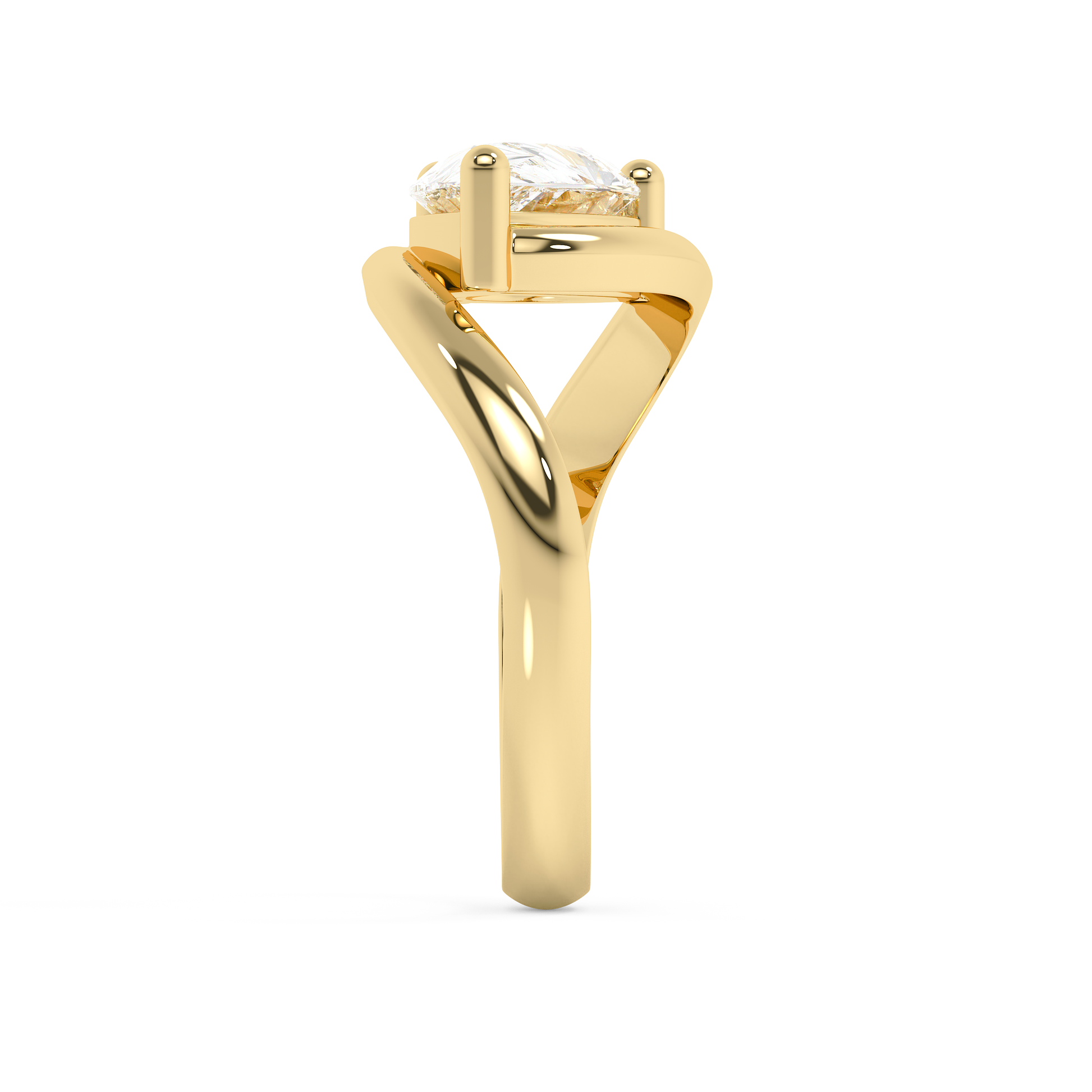 Emerald Solitaire Lab Grown Diamond Engagement Ring